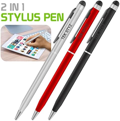 Pro Stylus Pen עבור Studio G עם דיו, דיוק גבוה, צורה רגישה במיוחד, קומפקטית למסכי מגע [3 חבילה-שחורה-אדומה-סילבר]
